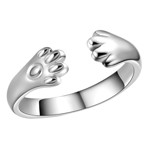 Warmhm Verstellbarer Damenring Katzenkrallen Design Offener Fingerring Modisches Schmuck für Freundin Teenager von Warmhm