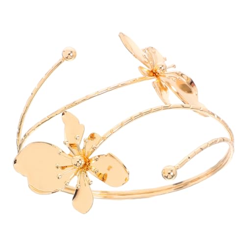 Warmhm Verstellbarer Metall Blumen Armreif Damen Offenes Armband Oberarm Manschette Modischer Schmuck für Partys Dates und Hochzeiten Elegant und von Warmhm