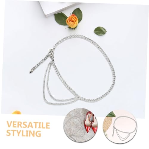 Warmhm Verstellbarer Taillenkettengürtel Damen Metallkette mit Herzanhänger Mehrlagige Boho Bauchkette für Kleider Röcke Jeans Flexibel Einstellbar Modischer Damengürtel Schmuck von Warmhm