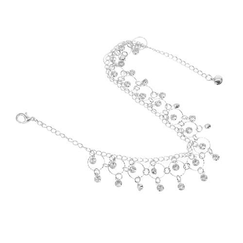 Warmhm Verstellbares Metall Fußkettchen mit Strasssteinen Damen Knöchel Schmuck für Strand Yoga Tanz Leichtes Modisches Damen Schmuckstück für Sommerurlaub und Alltag von Warmhm