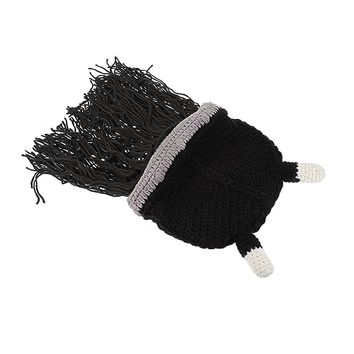 Warmhm Viking Beard Hat mit Ox Horn Dekorativer Cosplay Helm Flexible Warmes Material Party und Halloween Hut Geeignet für Erwachsene Witzige Kostüm Kopfbedeckung von Warmhm
