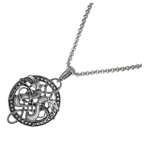 Warmhm Viking Herren Halskette mit Retro Hohlem Drachen Anhänger Stylische Wikingerkette Robuste Clavicle Chain Modisches Schmuckaccessoire für Geburtstag und Valentinstag von Warmhm