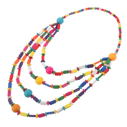 Warmhm Vintage Boho Holzperlen Halskette Mehrlagig Handgefertigt Natürliche Holzperlen Leichter Ethno Schmuck für Damen Herren Sommer Strand Retro Bohemien Accessoire von Warmhm