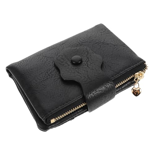 Warmhm Vintage Damen Portemonnaie mit Floralem Muster PU Material Sicherer Reißverschluss Kompakte Trifold Geldbörse Multifunktionales Kartenetui Braune Zipper Handtasche von Warmhm