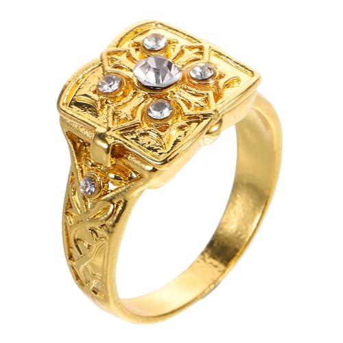 Warmhm Vintage Damenring mit Geheimem Fach Stilvolle Gravur Mikropavé Strasssteine Flip top Design Vielseitiger Schmuck für Alltag Party und Romantische Anlässe Warmhm Vintage Damenring mit Geheimem Fach Stilvolle Gravur Mikropavé Strasssteine Flip top Design Vielseitiger Schmuck für Alltag Party und Romantische Anlässe von Warmhm