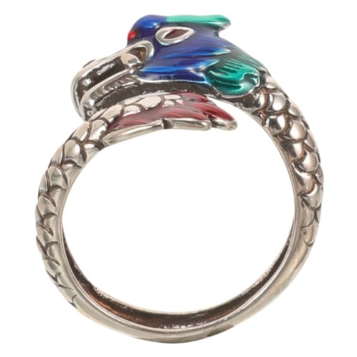 Warmhm Vintage Dragon Ring für Damen Verstellbarer Offener Fingerring Symbolischer Schmuck mit Drachenmotiv Stilvoller Ring für und Einzigartige Ergänzung zu Ihrer Schmuckkollektion von Warmhm