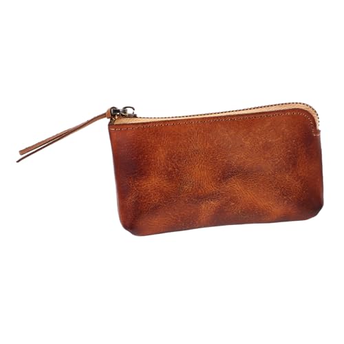 Warmhm Vintage Geldbörse für Kleingeld Handgefertigte Faltbare Münzbörse Sanftem Gelb für Reisen und Besondere Anlässe von Warmhm