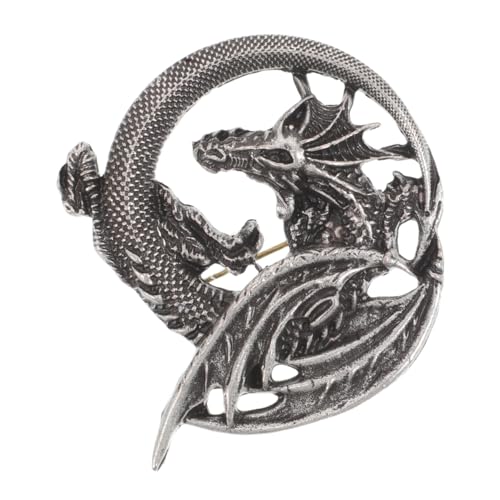 Warmhm Vintage Gothic Brooch Flammen und Drachenmotiv aus Langlebiger Legierung Faderesistent Rockiger Stil Herren Anstecknadel für Jacken Bühnenoutfits und Accessoires von Warmhm