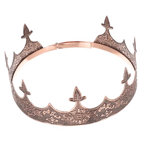 Warmhm Vintage Herren Königskrone aus Antikem Kupfer für Cosplay Theater Halloween Geburtstag Party Edles Haarschmuck Accessoire als Repräsentative Requisite von Warmhm