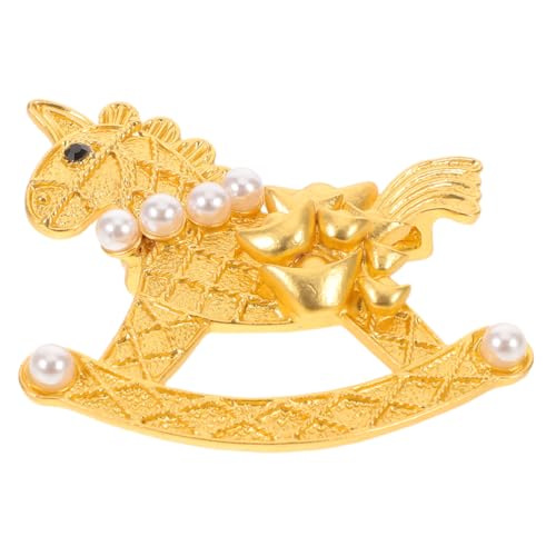 Warmhm Vintage Horse Brooch mit Mattgoldenem Finish Kleiner Pferdeanhänger aus Robustem Zinklegierungsmaterial Eleganter Ansteckpin für Damen Geeignet für Mantel Pullover Hemd und von Warmhm