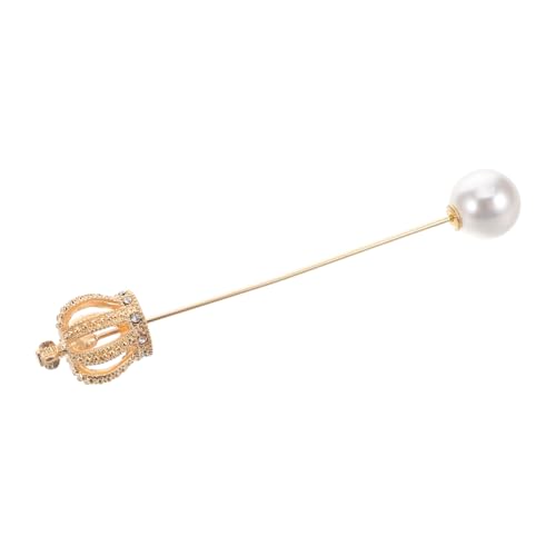 Warmhm Vintage Krone Brosche aus Langlebiger Legierung mit Exquisiter Künstlicher Perle Elegantes Antikes Design für Hochzeit Party und Edle Anlässe Modischer Haarnadel und Schalhalter von Warmhm
