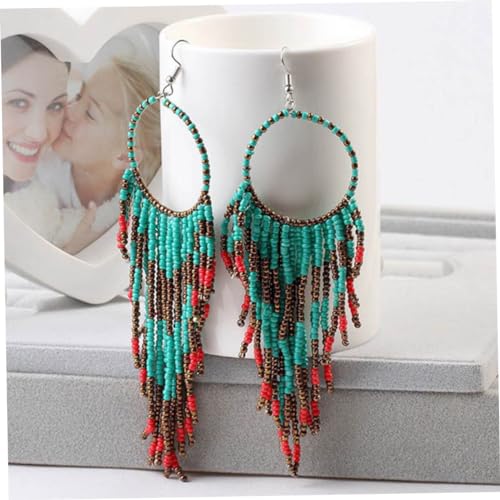 Warmhm Vintage Ohrringe Damen Lange Quaste Ohrhänger Bohemian Ethno Stil Ohrschmuck Blau Rot Leichtes Legierung Schmuck für Alltag Party und Warmhm Vintage Ohrringe Damen Lange Quaste Ohrhänger Bohemian Ethno Stil Ohrschmuck Blau Rot Leichtes Legierung Schmuck für Alltag Party und von Warmhm