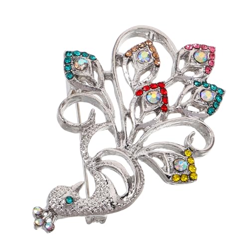 Warmhm Pfau Vogel Brosche Strass Glitzer Damen-anstecknadel Vintage Hut-schmuck Tier-design Brosche Für Frauen Party-gefälligkeiten von Warmhm