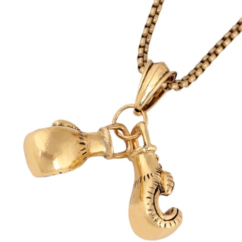 Warmhm Vintage Punk Boxhandschuh Anhänger Halskette Leichter Retro Schmuck für Damen und Herren Stylisches Geschenk für Boxing Fans Modische Accessoire zum Kombinieren von Warmhm