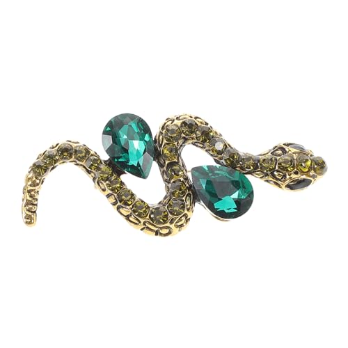 Warmhm Vintage Schlangenbrosche Handpoliert mit Funkelnden Strasssteinen Unisex Design als Anstecknadel für Jacken Hüte und Taschen Modisches Accessoire für Damen und Herren von Warmhm