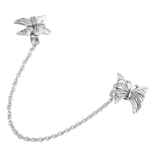 Warmhm Vintage Schmetterling Cardigan Clip aus Langlebiger Zinklegierung Eleganter Kragen Strickjackenclip mit Tassel kette Vielseitig als Schal Hemdclip für Damen und Mädchen von Warmhm