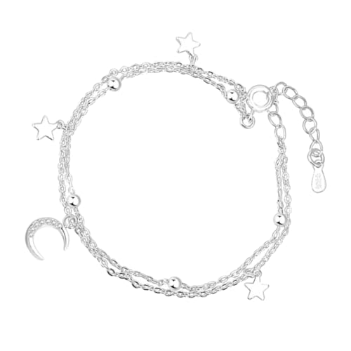 Warmhm Vintage Stern Mond Armband Damen Schmuck Charm Armband für Frauen und Mädchen Stilvolle Handgelenksdekoration für Party und Alltag Vielseitiges zu Weihnachten und Geburtstag von Warmhm