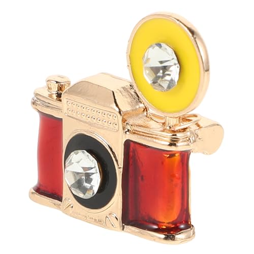 Warmhm Vintage Stil Brosche Kamera Anstecknadel mit Emaille und Strass für Fotografie Fans Multifunktionaler Schmuck für Taschen Jacken Schals Modisches Accessoire von Warmhm