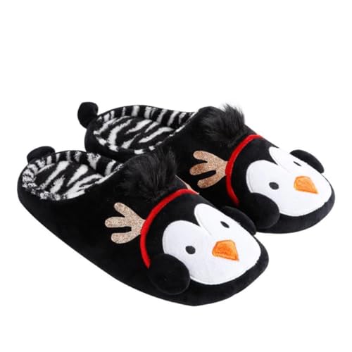 Warmhm Warme Hausschuhe Pinguin Motiv Rutschfeste Winter Slipper Innenbereich Weiche Schuhe für Jungen und Mädchen Schuhgröße von Warmhm
