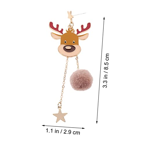 Warmhm Weihnachtliche Ohrhänger Damen Silber Nadel Asymmetrisch Schleife Stern Quaste Ohrschmuck Festlich Elegant für Alltag und Feiertage von Warmhm