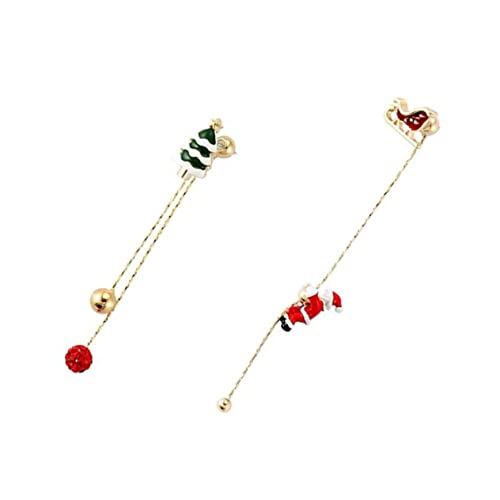 Warmhm Weihnachtliche Santa Ohrringe Dangle Tassel Kette Asymmetrisch Festliche Ohrschmuck Damen Schmuck von Warmhm