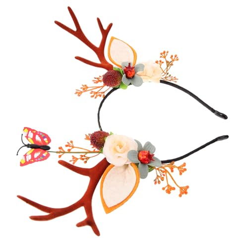 Warmhm Weihnachtlicher Elchgeweih Haarreif Lustiger Haarschmuck für Weihnachtsfeier Kostümzubehör für Damen und Herren für Festlichkeiten und Partys von Warmhm