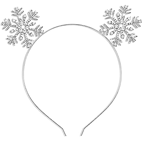 Warmhm Weihnachtliches Haarband mit Schneeflocken Metall Haarreif für Festliche Partys Stilvolles Weihnachts Accessoire für Damen Fabelhaftes Cosplay für Weihnachten und Karneval von Warmhm