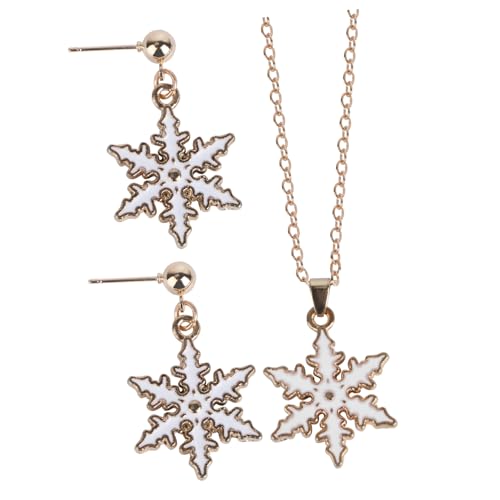 Warmhm Weihnachtsschmuck Set Damen Halskette und Ohrringe Weihnachtsbaum Anhänger Glitzernde Weihnachtsserie Schmuckset von Warmhm