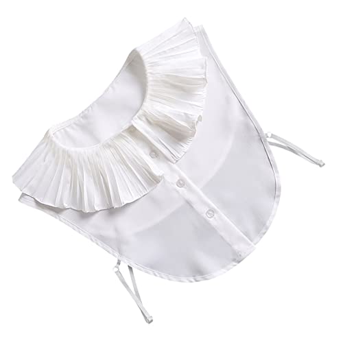 Warmhm Weißer Spitzenkragen Damen Fake Collar Weichem Chiffon Leichter Dekorativer Blusenkragen mit Rüschen Atmungsaktiv und Angenehm Vielseitig Kombinierbar Warmhm Weißer Spitzenkragen Damen Fake Collar Weichem Chiffon Leichter Dekorativer Blusenkragen mit Rüschen Atmungsaktiv und Angenehm Vielseitig Kombinierbar von Warmhm