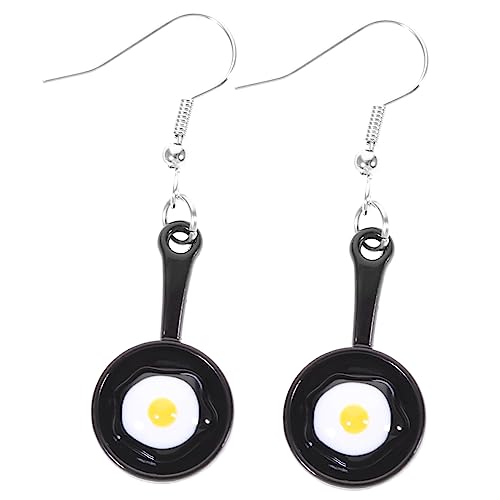 Warmhm Witzige Spiegelei Ohrringe Pfannen Anhänger Damen Mädchen Kreativer Modeschmuck Hautfreundlich Langlebig Spaßiger Küchenstil Schmuck von Warmhm