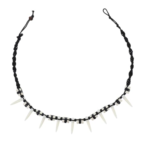 Warmhm Wolfzahn Halskette für Männer und Frauen Verstellbare Handgefertigte Bohemian Halskette mit Ethno Stil Kunstzahn Anhänger Schmuckstück für Besondere Anlässe von Warmhm