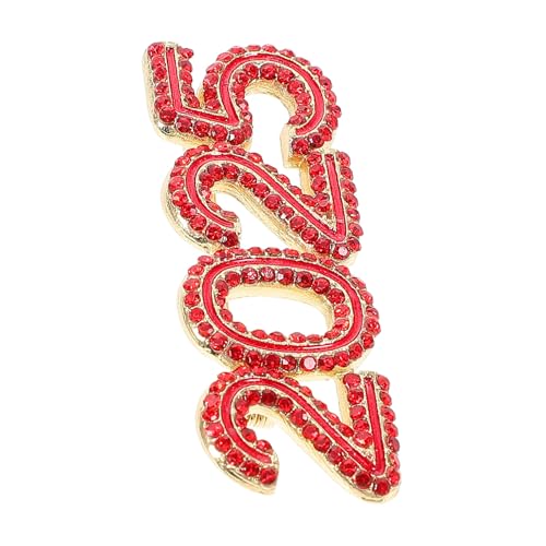 Warmhm Year Brosche mit Funkelnden Strasssteinen Zahlenform Anstecknadel für Damen Vielseitiger Lapel Pin für Festliche Kleidung Modisches Accessoire mit Hochwertiger Verarbeitung von Warmhm