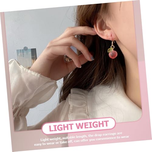 Warmhm Zarte Pfirsich Ohrringe für Teenager Mädchen Verspielte Dangle Ohrhänger in Sanften Farben Leichte Modische Ohrschmuck für Alltag Party und Besondere Anlässe Geschenkidee von Warmhm