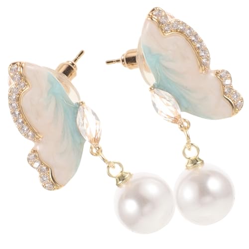 Warmhm Zircon Inlay Perlenohrringe Damen Party Ohrhänger Leicht und Vielseitig für Alltag und Festliche Anlässe von Warmhm