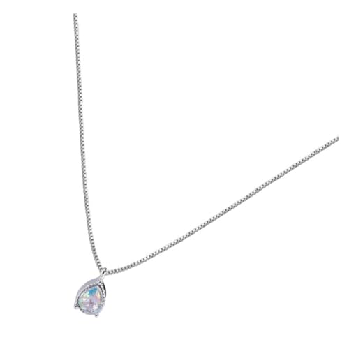 Warmhm Zircon Tropfen Anhänger Halskette Damen Schlüsselbein Kette mit Feinem Design für Hochzeit Party Alltag Schmuck von Warmhm