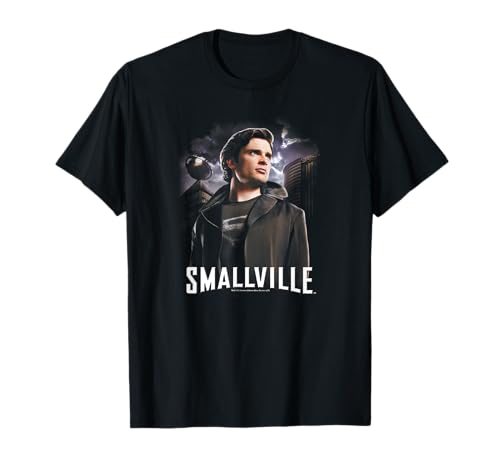 Warner Bros. Smallville Out of the Shadows T-Shirt - Unisex-Erwachsene und Kinder - Schwarz - S - Klassisches V-Ausschnitt Kurzarm T-Shirt von Warner Bros.