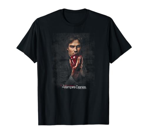 Warner Bros. Vampire Diaries Damon Fruit T-Shirt - Unisex Erwachsene, Damen, Unisex-Kinder - Schwarz - Kurzarm - Klassische Passform - Offiziell lizenziert - T-Shirt von Warner Bros.