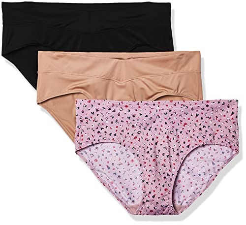 Warner's Damen Blissful Benefits No Muffin Top 3er Pack Hipster-Höschen, Mauve Shadows Pop/Toasted Mandel/Schwarz, XX-Large von Warner's