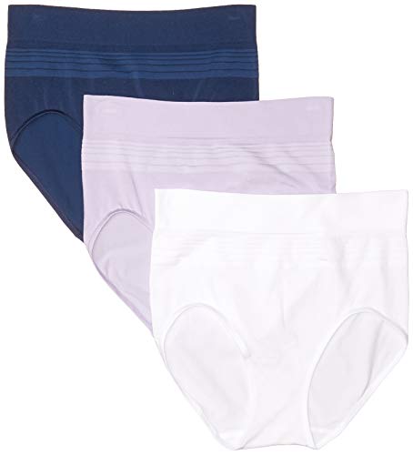 Warner's Damen Blissful Benefits by Nahtlose Slips, 3er-Pack Unterwäsche, Lavender Macaron/White/Navy Ink, 46 von Warner's