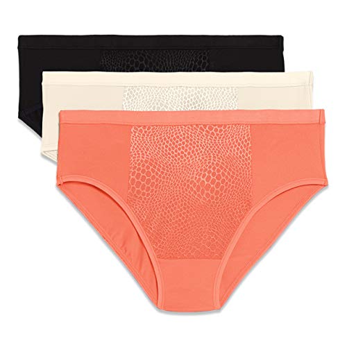 Warner's Damen Blissful Benefits by Tummy Smoothing Hipster Panties Multipack Hipsterhöschen, Koralle/Elfenbein/Schwarz, Medium von Warner's