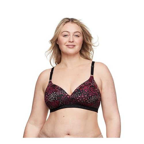 Warner's Damen Cloud 9 Super Soft Wireless Lightly Lined Comfort Bra 1269 BH, Undurchsichtige, Schwarze Blütenblätter, 75A von Warner's
