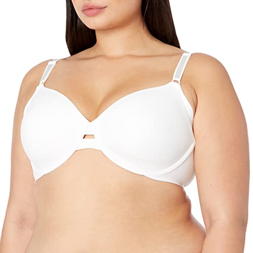 Warner's Damen No Side Effects Underarm-Smoothing Comfort Underwire Lightly Lined Bra 1356 T-Shirt-BH, Undurchsichtige, Weiss/opulenter Garten, 85DD von Warner's