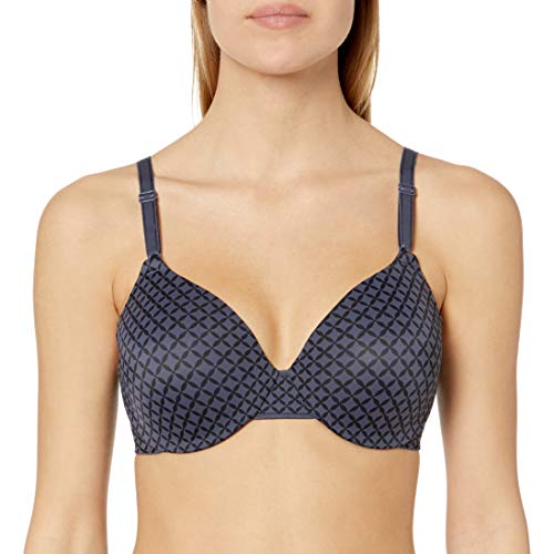 Warner's Damen This is Not a Cushioned Underwire Lightly Lined T-Shirt Bra 1593 BH, Blickdicht, Gunmetal Grey Geo-Print, 90C von Warner's