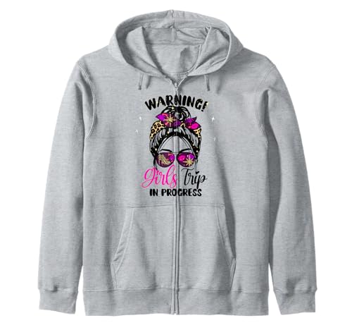 Warning Girls Trip In Progress Wochenendgeburtstagskader 2025 Kapuzenjacke von Warning Girls Trip In Progress 2025 Birthday Squad