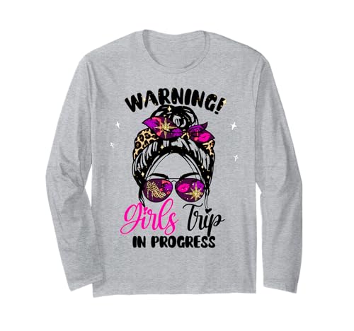 Warning Girls Trip In Progress Wochenendgeburtstagskader 2025 Langarmshirt von Warning Girls Trip In Progress 2025 Birthday Squad