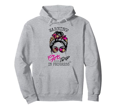 Warning Girls Trip In Progress Wochenendgeburtstagskader 2025 Pullover Hoodie von Warning Girls Trip In Progress 2025 Birthday Squad