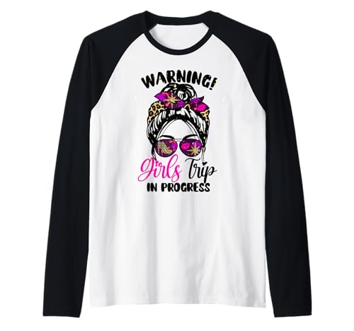 Warning Girls Trip In Progress Wochenendgeburtstagskader 2025 Raglan von Warning Girls Trip In Progress 2025 Birthday Squad