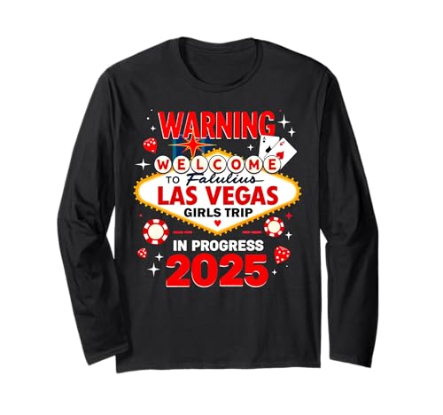 Warnung Las Vegas Girls Trip 2025 In Gange Geburtstagskader Langarmshirt Warnung Las Vegas Girls Trip 2025 In Gange Geburtstagskader Langarmshirt von Warning Las Vegas Girls Trip 2025 In Progress