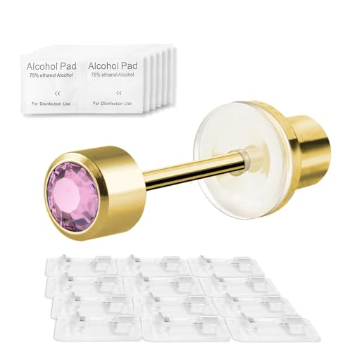 Sterile Ohrringe für Piercing Gun WARRIOR Einweg-Ohrringmacher mit Alkoholtupfern, einfach zu Hause zu verwenden. Geeignet für Frauen und Männer für Ohr und Helix. 12 Stück von Warrior