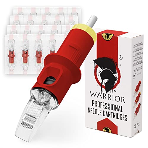 WARRIOR Red Tattoo Patronen Nadeln Professionelle Sterilisierte mit E.O Gas Tattoo Needle Cartridge Big Magnum M1 20 Stück 316L Chirurgischer Stahl Einweg Permanent Make-up (0.30mm-1009M1) von Warrior